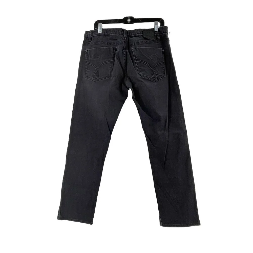Calvin Klein Skinny Narrow Leg Women's Black Denim Button Fly Jeans Size 32Wx29
